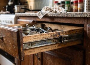 Tanpa perlu undang tukang untuk perbaiki, ini trik perbaiki laci dapur yang macet tanpa keluat duit